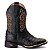 Bota Texana Escamada Preto Masculina Couro bico quadrado Rodeio Cano alto Ref 835 - Imagem 1