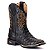 Bota Texana Escamada Preto Masculina Couro bico quadrado Rodeio Cano alto Ref 835 - Imagem 2