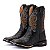 Bota Texana Escamada Preto Masculina Couro bico quadrado Rodeio Cano alto Ref 835 - Imagem 3