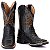 Bota Texana Escamada Preto Masculina Couro bico quadrado Rodeio Cano alto Ref 835 - Imagem 5