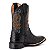 Bota Texana Escamada Preto Masculina Couro bico quadrado Rodeio Cano alto Ref 835 - Imagem 6