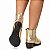 Bota Texana Feminina Western Country Campero Metalizada  Dourada Cano baixo - Imagem 9
