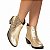 Bota Texana Feminina Western Country Campero Metalizada  Dourada Cano baixo - Imagem 5