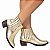 Bota Texana Feminina Western Country Campero Metalizada  Dourada Cano baixo - Imagem 2