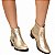Bota Texana Feminina Western Country Campero Metalizada  Dourada Cano baixo - Imagem 7
