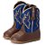 Sapatinho Botinha Texana Infantil Bebe Menino Azul Country cano longo - Imagem 2