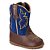 Sapatinho Botinha Texana Infantil Bebe Menino Azul Country cano longo - Imagem 1