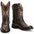 Bota Texana Rodeio Masculina Em Couro Marrom Bordada Ref714 - Imagem 2
