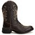 Bota Texana Rodeio Masculina Em Couro Marrom Bordada Ref714 - Imagem 3