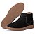Bota Chelsea Masculina Em Couro Nobuk Café Botina Social Bico redondo Ref 1188 - Imagem 4