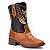 Bota Texana Masculina Infantil Em Couro Fóssil Mostarda 514 - Imagem 1