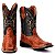 Bota Texana Couro Avestruz bico quadrado Rodeio Pinhão - Imagem 5