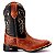 Bota Texana Couro Avestruz bico quadrado Rodeio Pinhão - Imagem 1