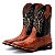 Bota Texana Couro Avestruz bico quadrado Rodeio Pinhão - Imagem 6