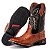 Bota Texana Couro Avestruz bico quadrado Rodeio Pinhão - Imagem 3
