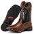 Bota Texana Couro Avestruz bico quadrado Rodeio Cappuccino - Imagem 3