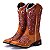 Bota Texana Couro Zíper Lateral Bordado Laser Floral - Imagem 5