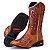 Bota Texana Couro Zíper Lateral Bordado Laser Floral - Imagem 6
