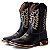 Bota Texana Rodeio Country Couro Bico Quadrado Masculina Ref 857 Preto - Imagem 6