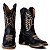 Bota Texana Rodeio Country Couro Bico Quadrado Masculina Ref 857 Preto - Imagem 4