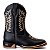 Bota Texana Rodeio Country Couro Bico Quadrado Masculina Ref 857 Preto - Imagem 1