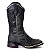 Bota Texana Couro Zíper Lateral Bordado Laser Preto 0734 - Imagem 1