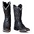 Bota Texana Couro Zíper Lateral Bordado Laser Preto 0734 - Imagem 5