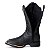 Bota Texana Couro Zíper Lateral Bordado Laser Preto 0734 - Imagem 7
