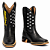 Bota Texana Rodeio Brasil Couro Bico Quadrado Preto Ref 0864 - Imagem 6
