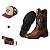 Kit Bota Texana Masculina Lisa + Cinto Masculino + Boné Nelore Campero Ref 813 - Imagem 1