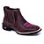 Bota Texana Feminina Botina bico quadrado Em Couro Fossil Brown Detalhe Rosa Ref 760 - Imagem 1