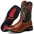 Bota Texana Country Masculina Em Couro Liso Marrom Bico quadrado Ref 223 - Imagem 2