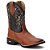 Bota Texana Country Masculina Em Couro Liso Marrom Bico quadrado Ref 223 - Imagem 3