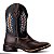 Bota Texana Rodeio Masculina Em Couro Liso Floter Cor Café Bico Quadrado 801 - Imagem 1