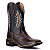 Bota Texana Rodeio Masculina Em Couro Liso Floter Cor Café Bico Quadrado 801 - Imagem 2