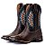 Bota Texana Rodeio Masculina Em Couro Liso Floter Cor Café Bico Quadrado 801 - Imagem 6