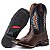 Bota Texana Rodeio Masculina Em Couro Liso Floter Cor Café Bico Quadrado 801 - Imagem 3