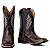 Bota Texana Rodeio Masculina Em Couro Liso Floter Cor Café Bico Quadrado 801 - Imagem 5