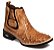 Bota Texana Avestruz bico quadrado cano baixo Couro Latego Whisky Ref 133 - Imagem 1