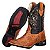 Bota Texana Couro Avestuz bico quadrado Peão Rodeio Latego Whisky 806 - Imagem 4