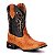 Bota Texana Couro Avestuz bico quadrado Peão Rodeio Latego Whisky 806 - Imagem 2