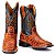 Bota Texana Escamada Couro bico quadrado Marrom Latego Pinhão/Preto Ref 835 - Imagem 6