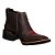 Bota Texana Feminina Botina Bico quadrado Brown bordado vermelho Ref 762 - Imagem 1