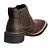 Bota Texana Feminina Botina Bico quadrado Brown bordado vermelho Ref 762 - Imagem 6
