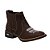 Bota Texana feminina Botina Veludo bico quadrado Nobuk Café / Bordado Branco Ref 763 - Imagem 1