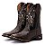 Bota Texana Couro Avestruz bico quadrado Rodeio marrom café Ref 806 - Imagem 3