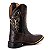 Bota Texana Couro Avestruz bico quadrado Rodeio marrom café Ref 806 - Imagem 5
