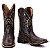 Bota Texana Couro Avestruz bico quadrado Rodeio marrom café Ref 806 - Imagem 6