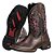 Bota Texana Feminina Couro Café/ Rosa Ref 732 - Imagem 3