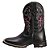 Bota Texana Feminina Couro Preto/ Rosa Ref 732 - Imagem 4